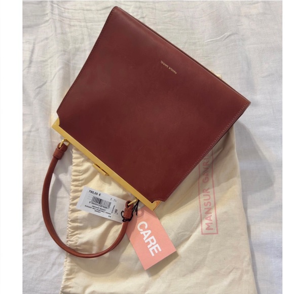 Mansur Gavriel Burgundy Tanned Leather Elegant Bag NWT - Picture 3 of 5